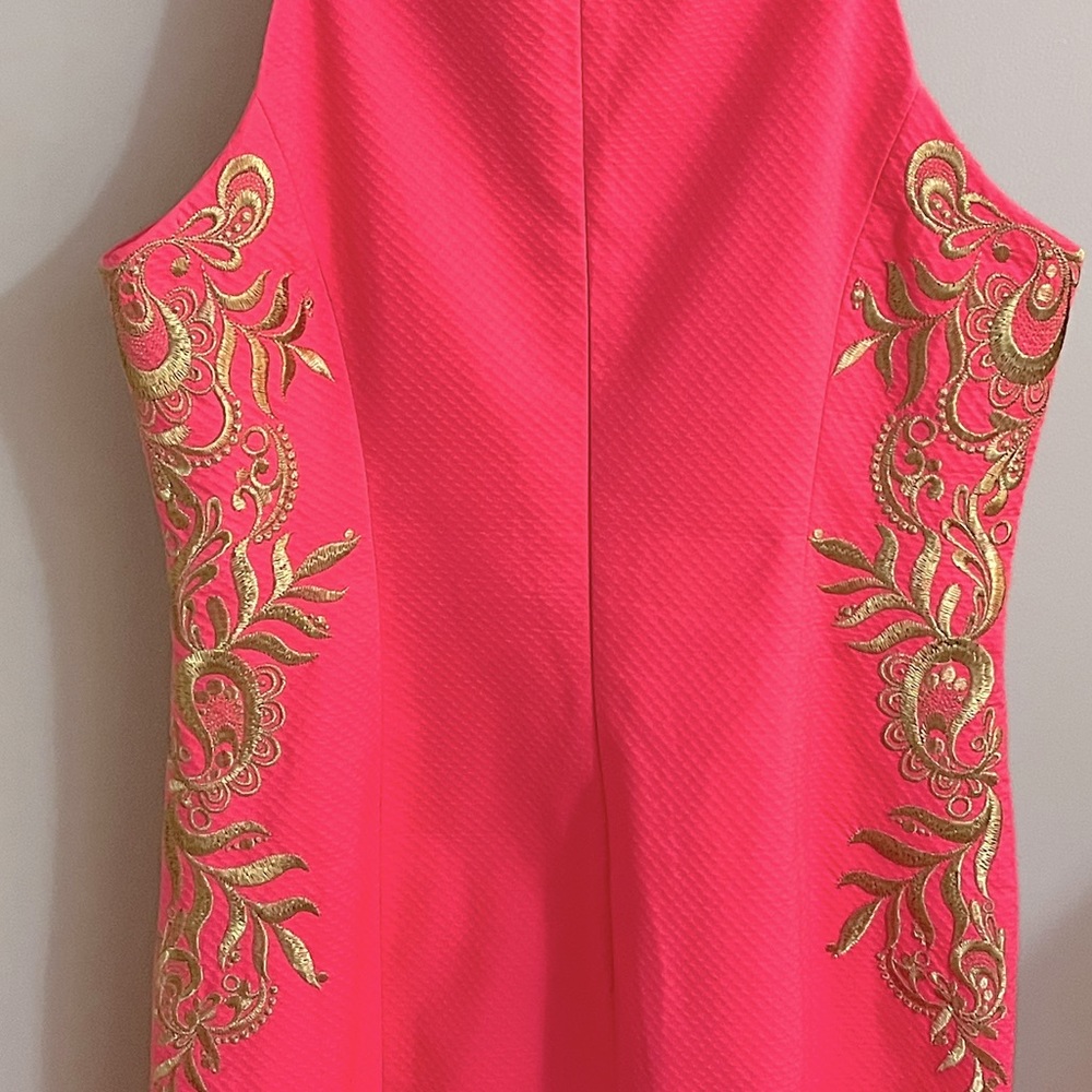 NWOT Lilly Pulitzer Tina Stretch Shift Dress in Coral Sunset, Size 0 - Picture 7 of 9
